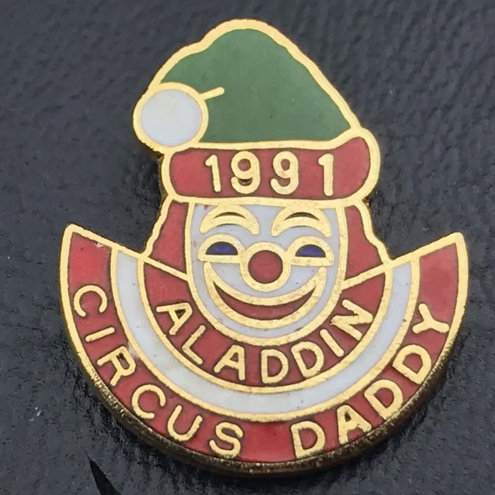 Shriners Circus Daddy 1991 Pin Clown Vintage Gold Tone Enamel Masonic Free Mason